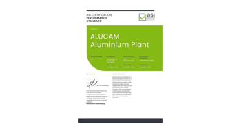 Alucam bags ASI Performance Standard certification for aluminium smelting and managing industrial waste