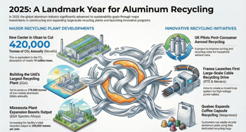A run-through of 2025’s aluminium recycling projects and initiatives, contributing to decarbonisation and sustainability