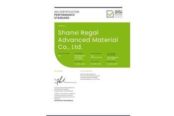 ASI certifies Shanxi Regal Advanced Material Co., Ltd. against Performance Standard V3.1