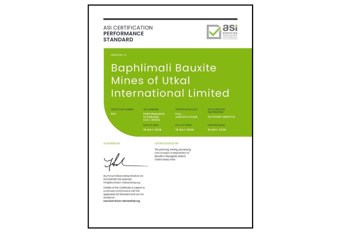 ASI certifies Baphlimali Bauxite Mines of Utkal Alumina International Limited against Performance Standard V3.1